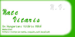 mate vitaris business card